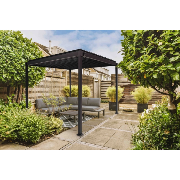 Pergola ogrodowa tarasowa MIRADOR Solid 80 - 3 x 4 m Antracyt